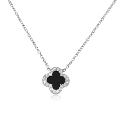 Fortuna Necklace Black Clover in Silver