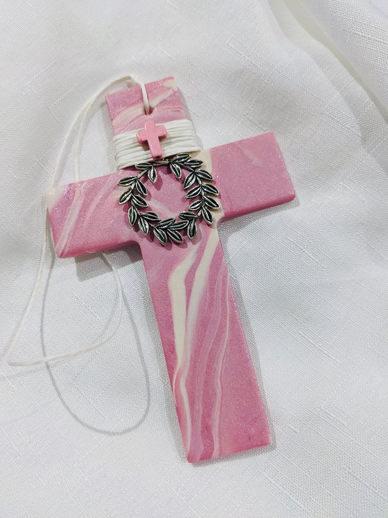 Stefana Luxe Marbled Pink Cross