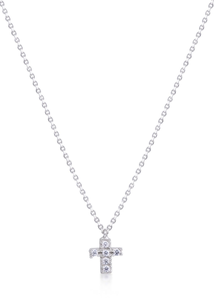 Mini Cross Necklace in Sterling Silver