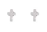 Mini Cross Earrings in Sterling Silver