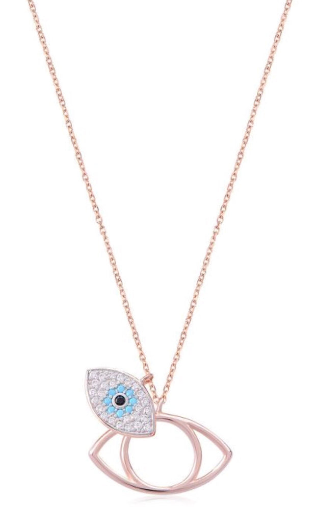 Eye To Eye Necklace in Rose Gold