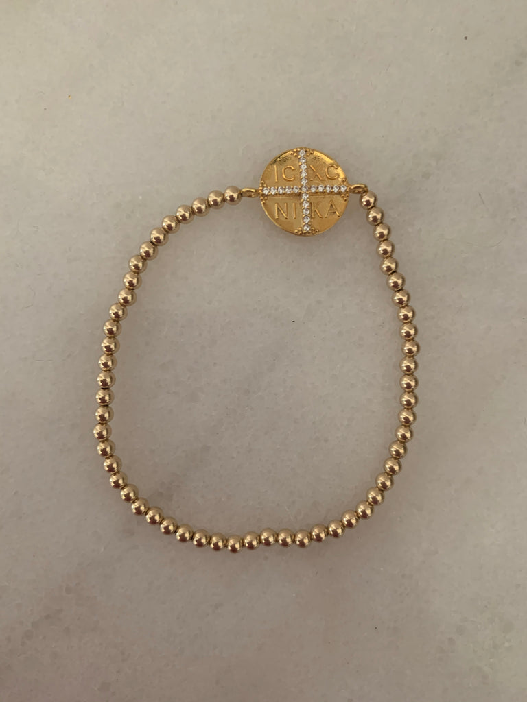 ICXC NIKA Beaded Bracelet in Gold
