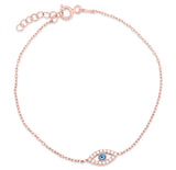 Slant Eye Chain Bracelet in Rose Gold