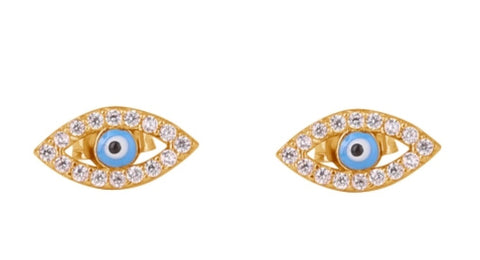 Slant Eye Earrings in Gold