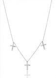 Trio Cross Necklace in Sterling Silver