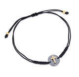 Patmos Cross Cord Bracelet in Gold