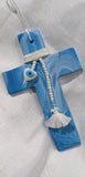 ‘Plethora’ Blue and White Marbled Cross