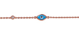 Blue Eye and Diamonte Bracelet in Rose Gold