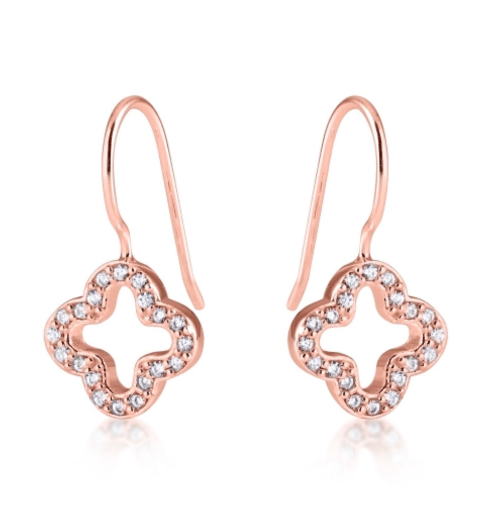 Clover Drop Earrings in Sterling Silver