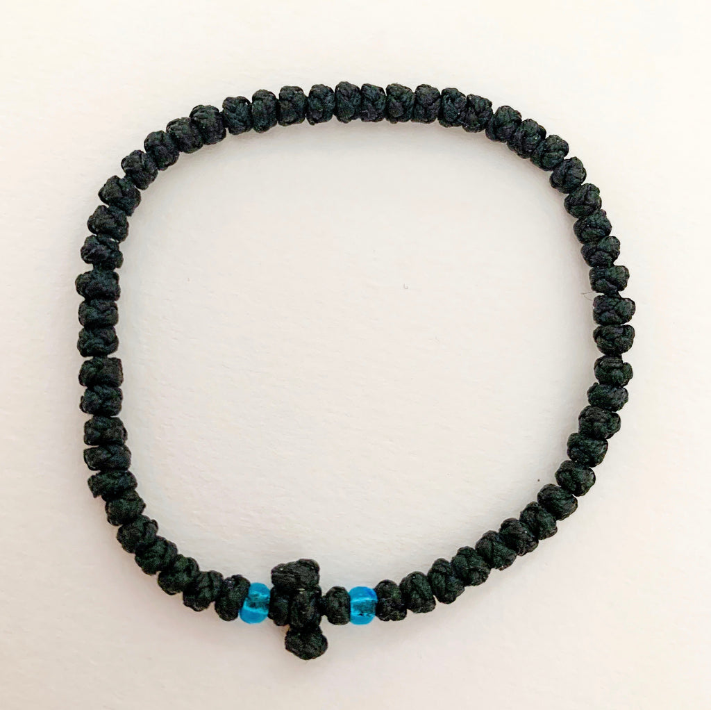 Black Komboskini with Turquoise Beads
