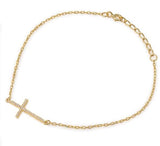 Side Cross Chain Bracelet in Gold