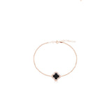 Fortuna Bracelet Black Clover in Rose Gold