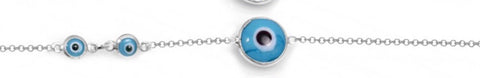 Turquoise Murano Eye Sterling Silver Bracelet