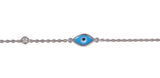 Blue Eye and Diamonte Bracelet in Rose Gold