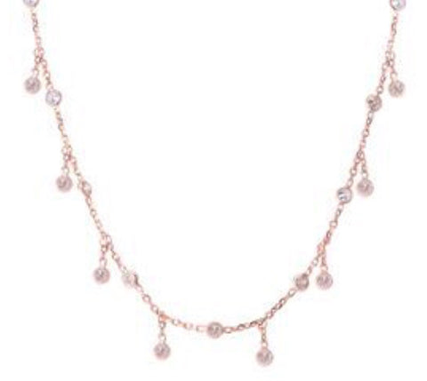 Chain Droplet Necklace in Rose Gold