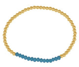 Crystal Turquoise Beaded Bracelet in Gold