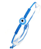 Blue Evil Eye Bead Cord Bracelet