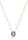 Small Blue Eye Necklace in Gold