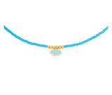 Santorini Beaded Necklace with Turquoise Beads
