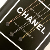 Black Diamond Clover Necklace in Gold