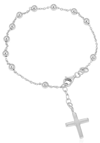 Rosary Bead Bracelet in Sterling Silver