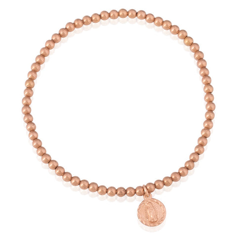 Faith Beaded Bracelet in Rose Gold