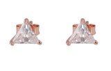 Diamonte Triangle 6mm Stud Earrings in Sterling Silver