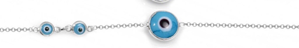 Translucent Blue Murano Eye Sterling Silver Bracelet