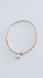 Eye Love Beaded Bracelet in Sterling Silver with White Eye