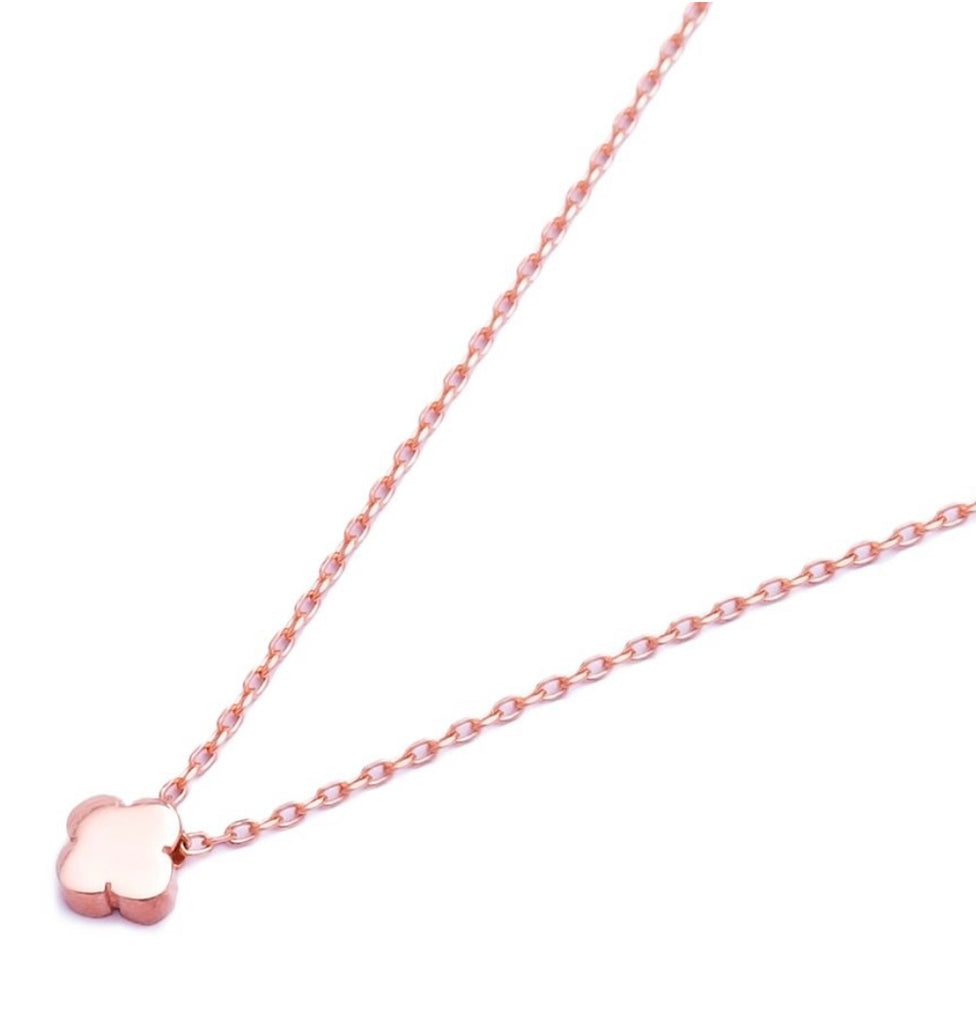 Mini Clover Necklace in Rose Gold