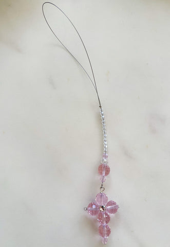Swarovski Crystal Cross Charm in Pink