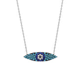 Kefalonia Evil Eye Necklace in Sterling Silver