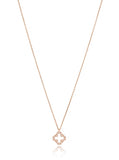 Open Clover White Diamond Necklace in Gold