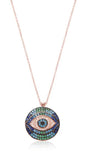Multi Coloured Eye Necklace in Rose Gold