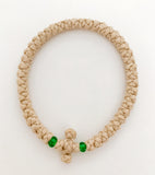 Nude Komboskini with Green Beads