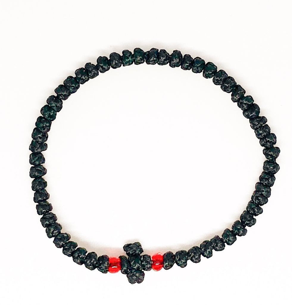 Black Komboskini with Red Beads