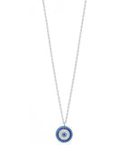Greek Blue Evil Eye Necklace in Sterling Silver
