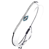 Evil Eye Charm Cord Bracelet with Nano Stones