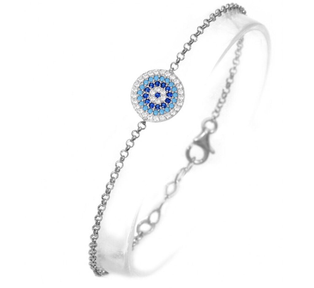 Naxos Evil Eye Bracelet in Sterling Silver