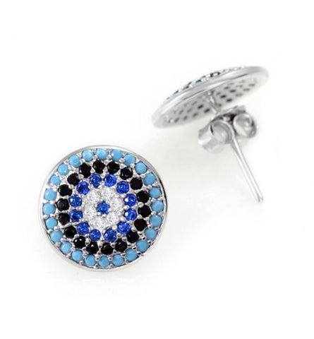 Greek Blue Evil Eye Earrings