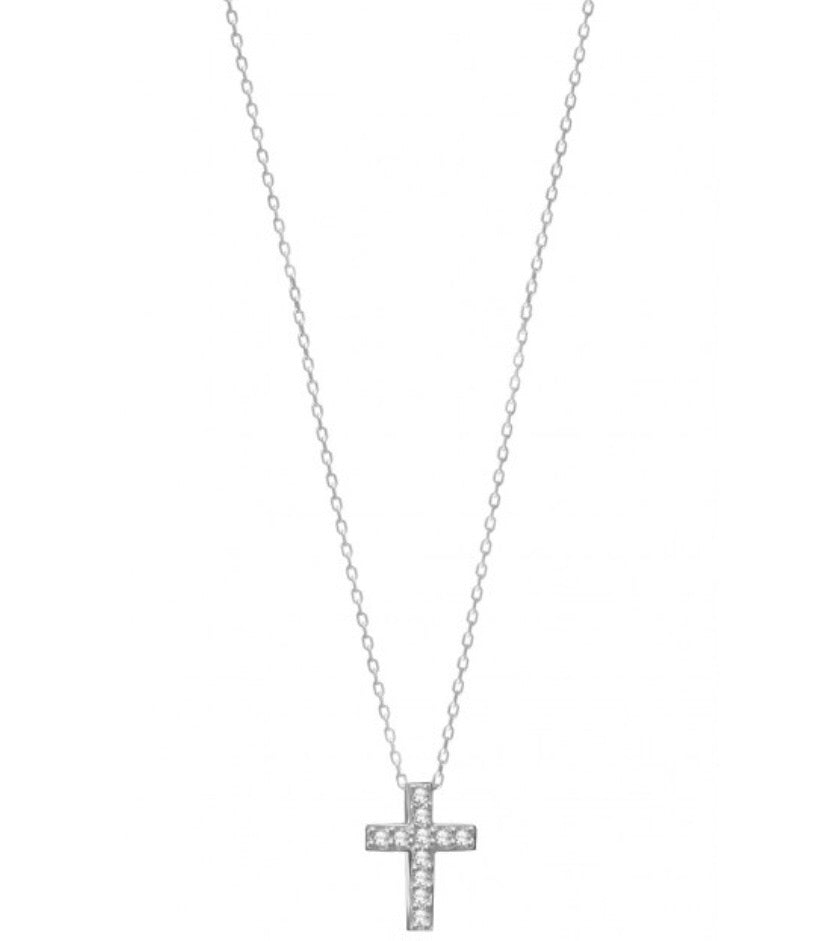 Celebrity Cross Necklace in Sterling Silver