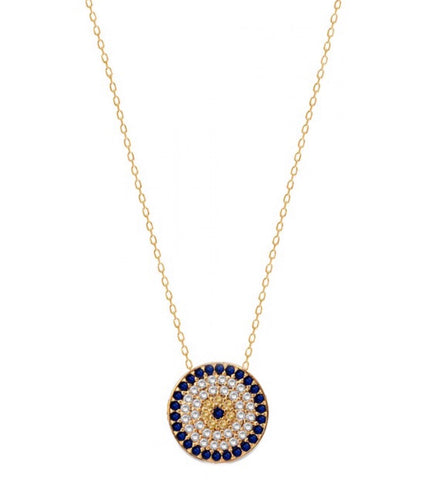 Goddess Evil Eye Necklace in Gold