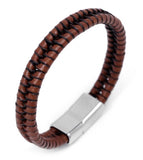 Brown Braided Leather Men’s Bracelet