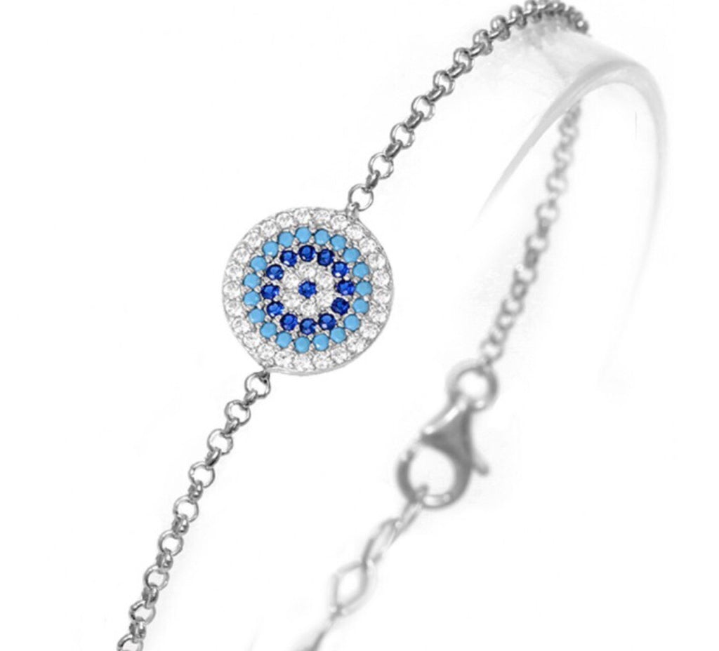 Naxos Evil Eye Bracelet in Sterling Silver