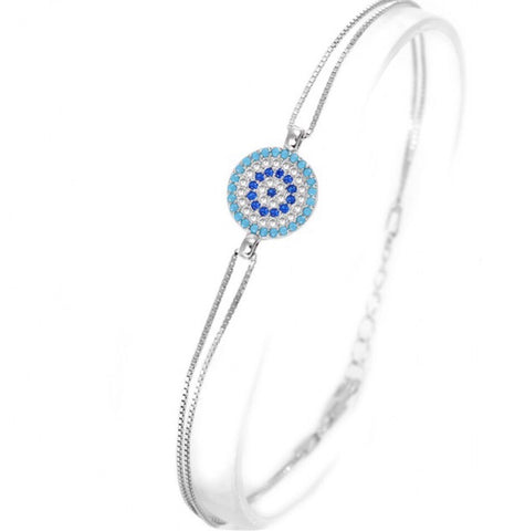 Greek Mati Bracelet in Sterling Silver