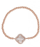 Summer Diamond Beaded Bracelet in Mother Of Pearl and Rose Gold